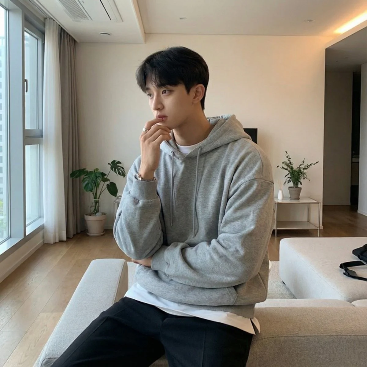GS No. 118 Basic Loose Hoodie