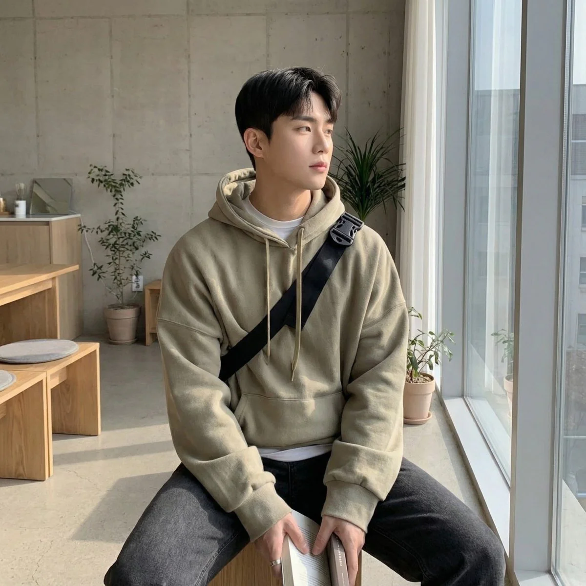 GS No. 118 Basic Loose Hoodie - Image 2