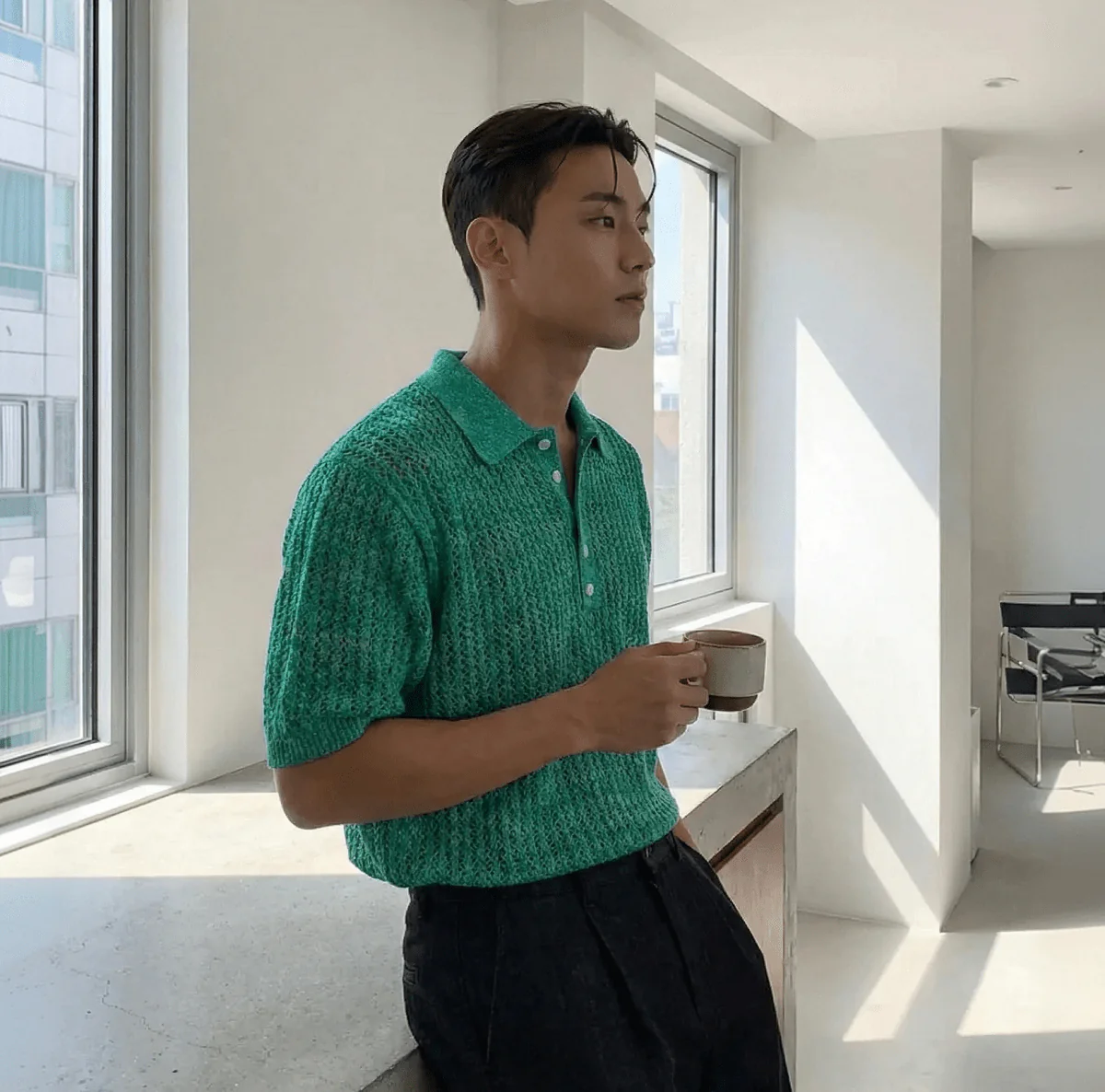 GS No. 392 Hollow Knitted T-shirt