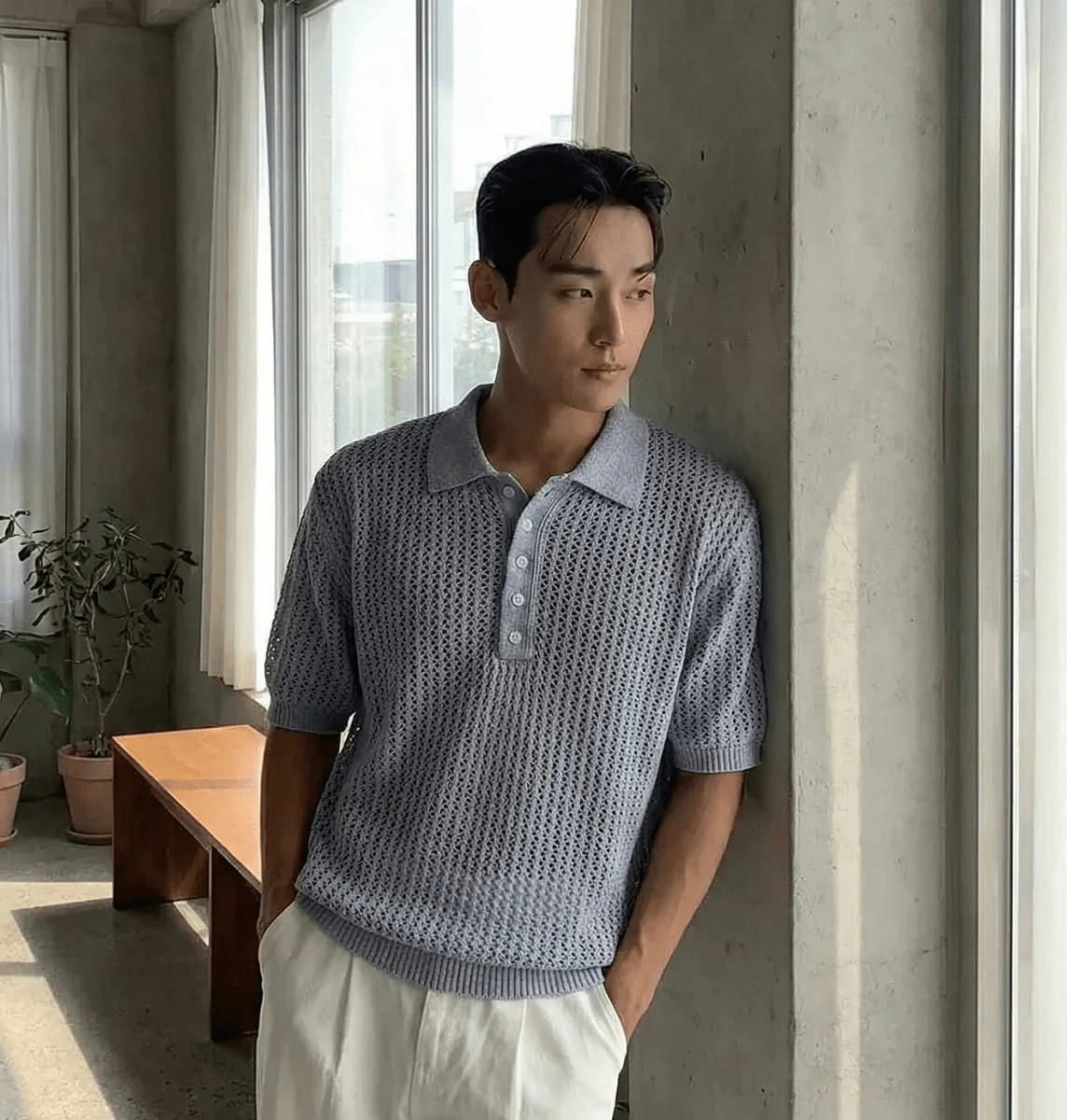 GS No. 392 Hollow Knitted T-shirt - Image 2