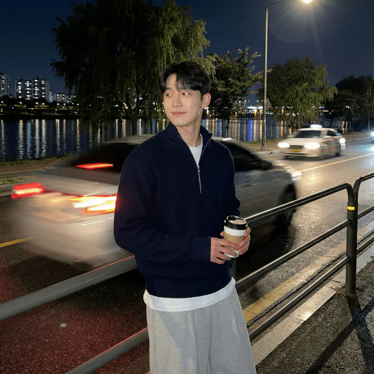 GS No. 96 Korean Loose Quarter-zip Pullover